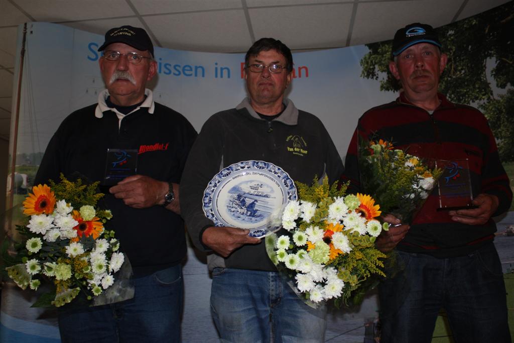 De prijswinnars; Henk, Wiebe en Johan
